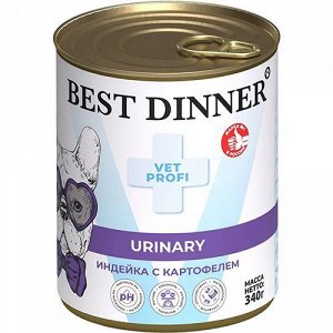 Best Dinner VetProfi Exclus конс 340г для собак Urinary Индейка Картофель