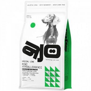 AJO для собак Hypoallergenic для мелких пород гипоаллерг Индейка Свинина Гречка 2кг