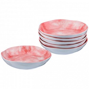 Набор салатников из 6 шт. диаметр=20 см. высота=5 см. коллекция "парадиз" цвет: розовый закат (кор=6