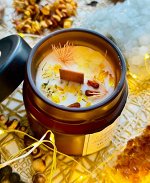 Свеча &quot;Сливки, апельсин, карамель, ваниль&quot; деревян. фитиль