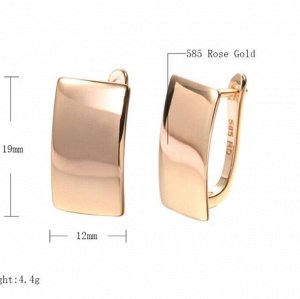Серьги пластины, покрытие позолота 585 пробы,H0088, арт.212.021