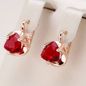 Серьги висячие с камнем, покрытие позолота 585 пробы,H1057, арт.212.003