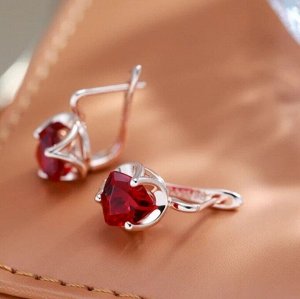 Серьги висячие с камнем, покрытие позолота 585 пробы,H1057, арт.212.003