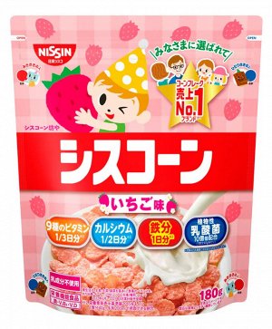 Хлопья кукурузные клубничные Cisco Nissin, 180 гр