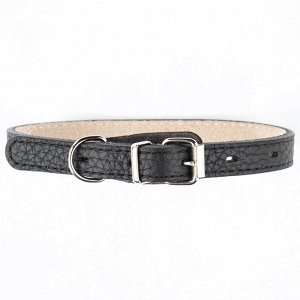 Ошейник Mr.Kranch для собак из натуральной кожи прямой, 48-60см, чёрный