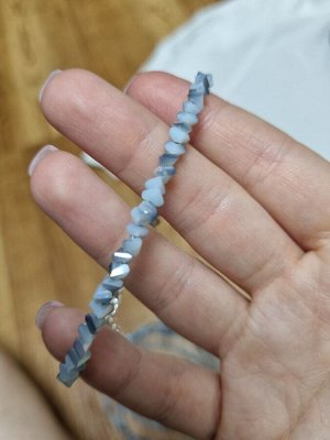 Браслет из алмазного стекла голубой / сверкающий браслет голубой