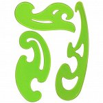 абор лекал 12, 17, 25 см, пластик, флуоресцентный, ЗЕЛЕНЫЙ, СТАММ, ЛК02, ЛК01