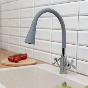 Излив смесителя для кухни, силиконовый, 2 режима, серый