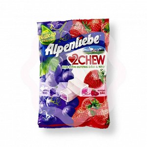 Товар без бренда Жев. конфеты ALPENLIEBE 2 CHEW  Микс со вкусом клубники и винограда, 84 гр.