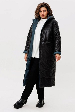 Пальто Пальто Rumoda 2236 зелено-черный 
Состав: ПЭ-100%;
Сезон: Осень-Зима
Рост: 164

Пальто женское ДВУХСТОРОНЕЕ с капюшоном, на утеплителе ISOSOFT (300 г/м2 Бельгия). Прямого силуэта. По переду в 