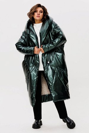 Пальто Пальто Rumoda 2235 зеленый 
Состав: ПЭ-100%;
Сезон: Осень-Зима
Рост: 164

Пальто женское с капюшоном, на утеплителе ISOSOFT (200 г/м2 Бельгия), свободного силуэта зауженное к низу. По переду и
