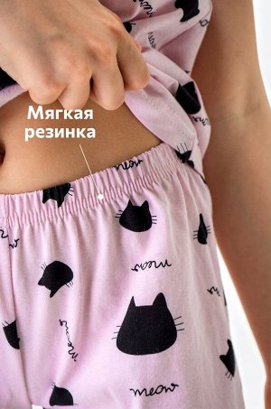 Хлопковая пижама для девочки с шортами Happyfox