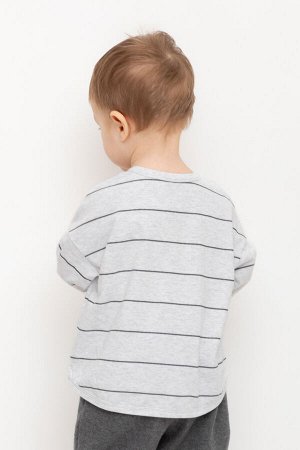 Джемпер(Осень-Зима)+boys (св.серый меланж, полоска к516)