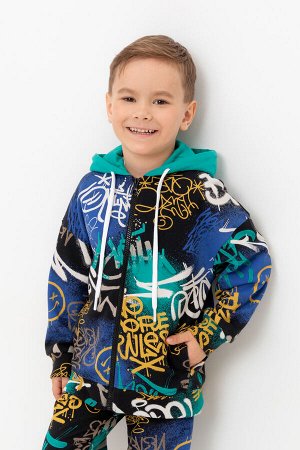 Жакет(Осень-Зима)+boys (черный, яркое граффити к528)