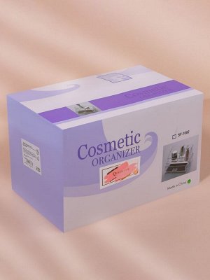Органайзер для хранения косметики, 9 секций, с выдвижным ящиком, 18.5x10x11.5 см, прозрачный