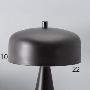Настольная лампа с абажуром RISALUX «Манс» модерн, , G9, 3 Вт, чёрный, 22x22x37 см