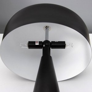 Настольная лампа с абажуром RISALUX «Манс» модерн, , G9, 3 Вт, чёрный, 22x22x37 см