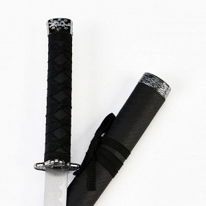Сувенирное оружие «Катана», без подставки, чёрные ножны под змеиную кожу, матовый  70 см