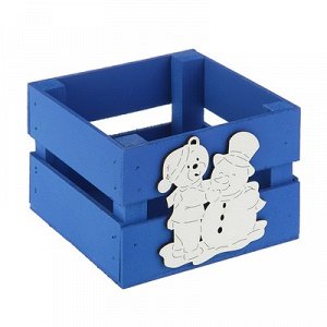 Ящик реечный Мишка13х13х9 см,синий