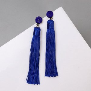 Серьги «Кисти» гармония, цвет синий L кисти 9,5см