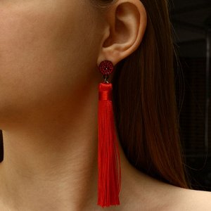 Серьги «Кисти» гармония, цвет красный, L кисти 8,5 см