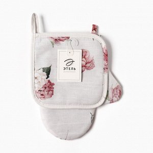 Набор кух. Этель Bloom: варежка 20х27 см, прихватка 19х19 см, 100% хл, 210 г/м2