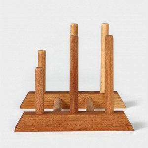Подставка - сушилка деревянная для разделочных досок и посуды Adelica, 13x17x13 см, пропитано минеральным маслом, бук