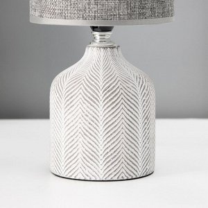 Настольная лампа с абажуром RISALUX «Шерон», Е14, 40 Вт, бело-серый, 13x13x27 см