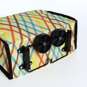 Сумка хозяйственная складная на липучке, 2 колеса, наружный карман, цвет разноцветный