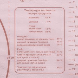 Коврик для выпечки и раскатки теста с разметкой Доляна «Ингредиенты», армированный, силикон, 66x46x0.04 см, белый, кофейный