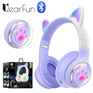 Наушники беспроводные Cat Ears кошачьи ушки светящиеся, 400mAh