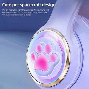Наушники беспроводные Cat Ears кошачьи ушки светящиеся, 400mAh
