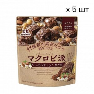 Morinaga Macrobiotic Hazelnut and Cacao Set - овсяное печенье с макробиотиками вкус лесной орех и какао (5 шт)