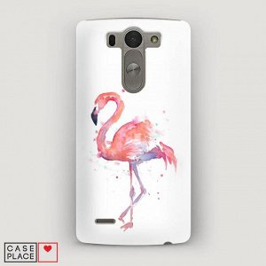 Пластиковый чехол Акварельный фламинго на LG G3