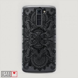 Пластиковый чехол Вязь черная на LG K8 (K350E)