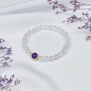 Браслет из Горного Хрусталя и Аметиста
