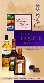 7.27.24 &quot;Warner Hudson&quot; шоколадные конфеты ассорти с ликёром (Assorted Liqueur Chocolates) 150гр