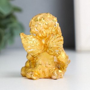 Фигурка полистоун «Ангел с сердцем», золото, 4.5x4.5x5.7 см, МИКС