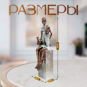 Фигурка полистоун «Африка. Мать и ребёнок», серебро 11.5?12?41 см