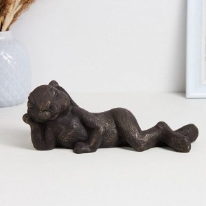 Фигура "Заяц лежит" бронза, 24х8х8см