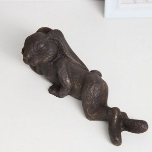 Фигура "Заяц лежит" бронза, 24х8х8см