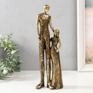 Фигурка полистоун «Отец и дочь», под металл, 9.5?5.5?27.5 см