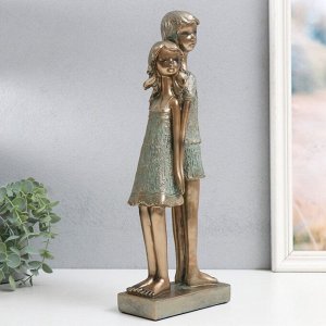 Фигурка полистоун «Дети. Доверие», под металл, 14.5x7.5x38 см