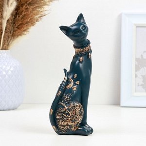 Фигурка полистоун «Кошка», синяя, 20x8 см