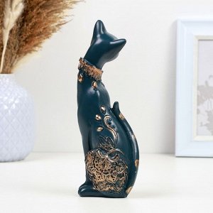Фигурка полистоун «Кошка», синяя, 20x8 см
