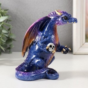 Фигурка полистоун лак «Дракон с черепом в лапе», цветной, 12x8x13.3 см