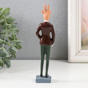 Фигурка полистоун «Козёл в костюме», цветной, 15.5 см
