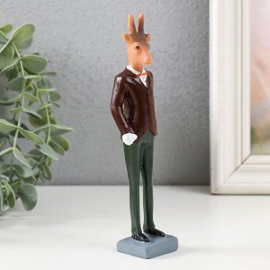Фигурка полистоун «Козёл в костюме», цветной, 15.5 см