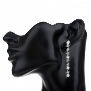 Серьги длинные дорожки из камней