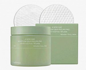 Celimax Пилинг-пэды от воспалений для проблемной кожи 60 шт Ji Woo Gae Heartleaf BHA Peelind Pad